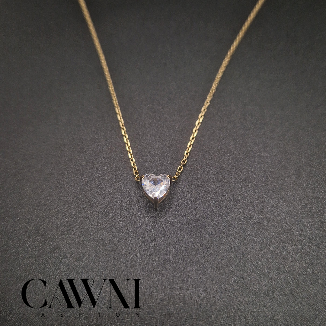 Collier diamond heart