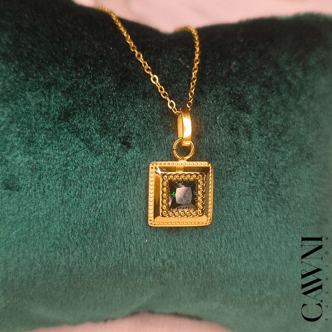CAWNIfashion - Green Gem collier - CAWNIfashion