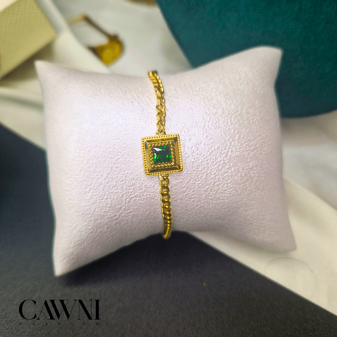 CAWNIfashion Green Gem Gourmette - CawniFashion