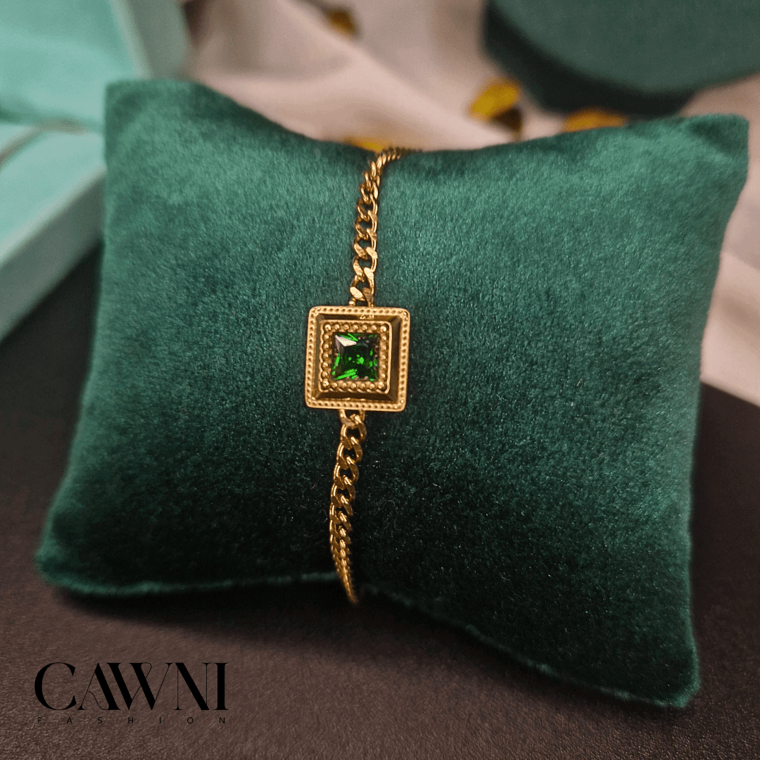 CAWNIfashion Green Gem Gourmette - CawniFashion