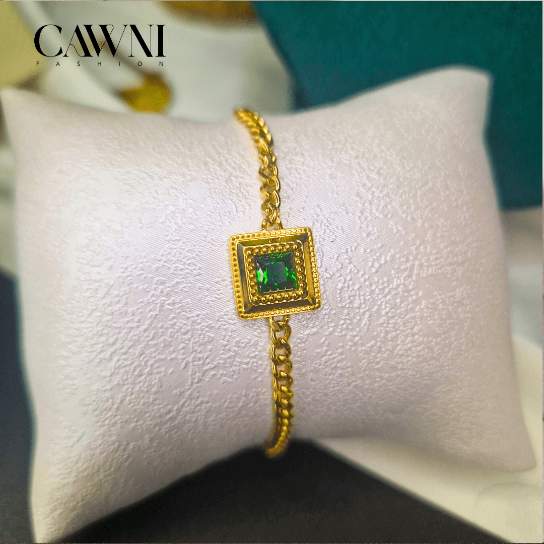 CAWNIfashion Green Gem Gourmette - CawniFashion