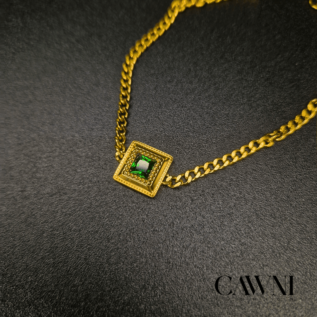 CAWNIfashion Green Gem Gourmette - CawniFashion