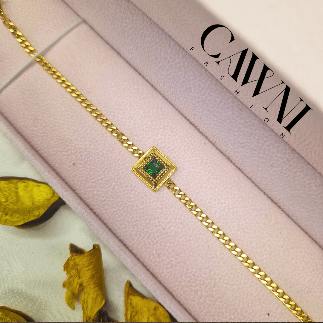 CAWNIfashion Green Gem Gourmette - CawniFashion