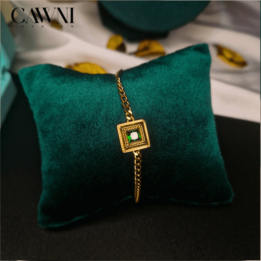 CAWNIfashion Green Gem Gourmette - CawniFashion