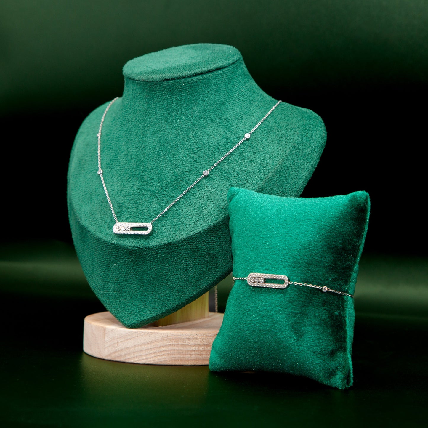 Ensemble whispers of light ( collier + gourmette) - CawniFashion
