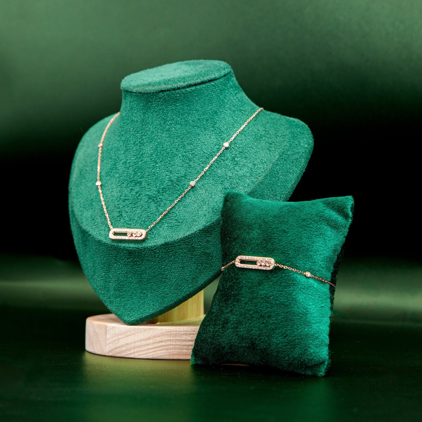 Ensemble whispers of light ( collier + gourmette) - CAWNIfashion