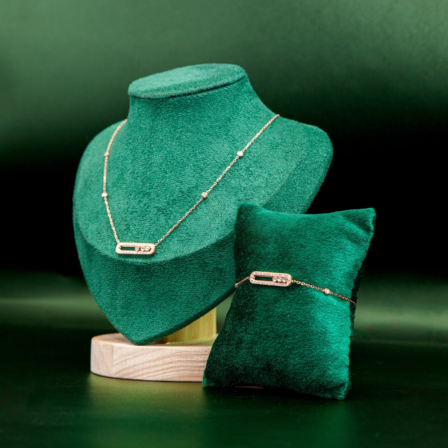 Ensemble whispers of light ( collier + gourmette) - CawniFashion