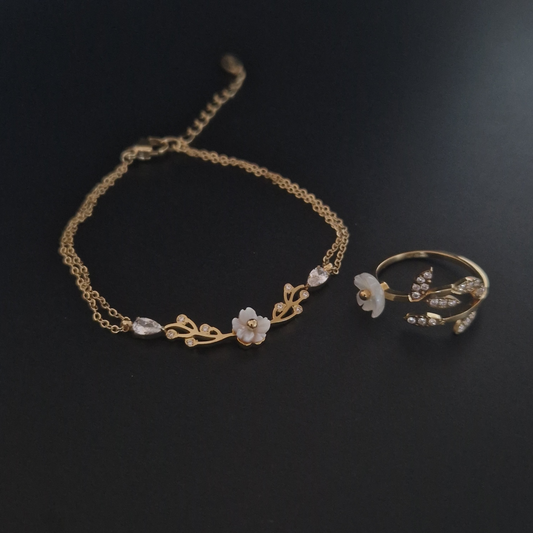 ens flower v2 ( gourmette + bague ajustable)