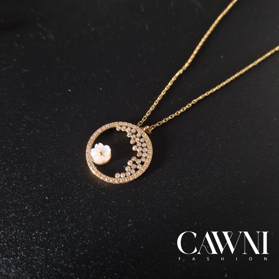 ens flower collier + bague ajustable