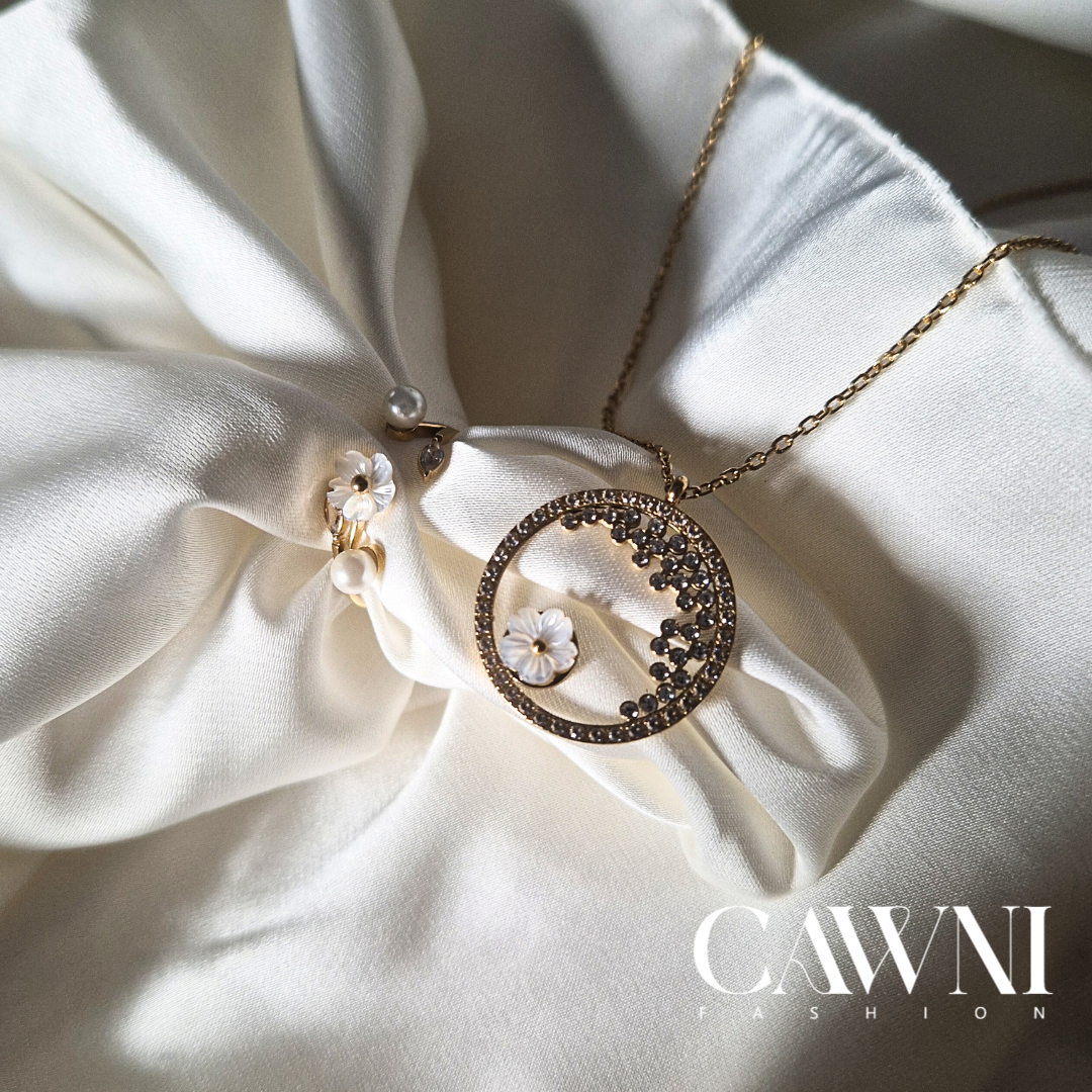 ens flower collier + bague ajustable