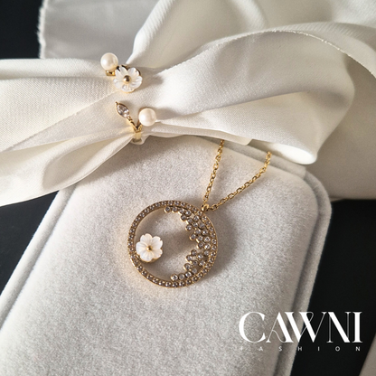 ens flower collier + bague ajustable