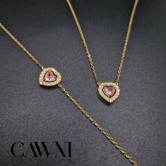 ens rose heart collier + gourmette