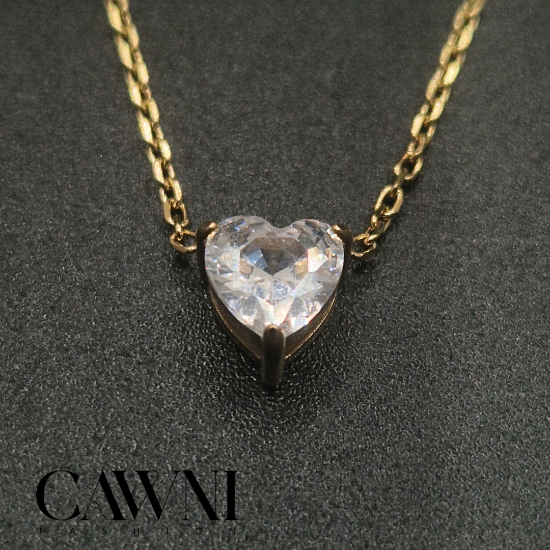 Collier diamond heart