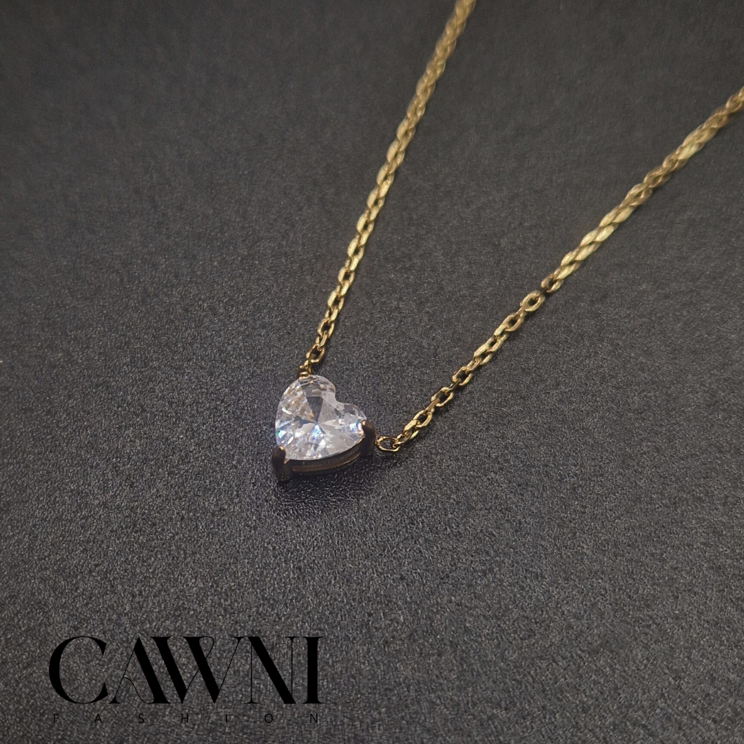 Collier diamond heart