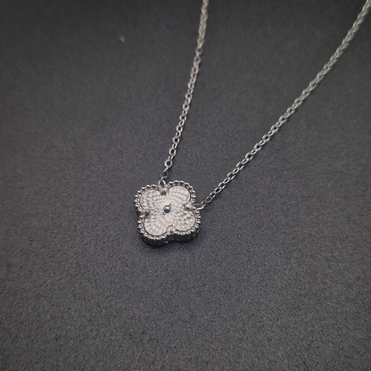 Ens 4 Leaf White Clover (collier + gourmette)