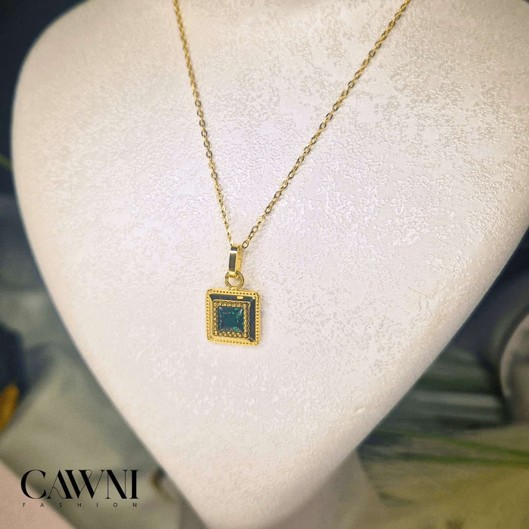 CAWNIfashion - Green Gem collier - CAWNIfashion